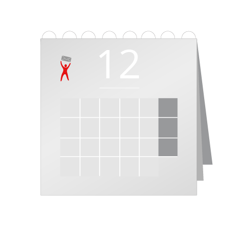 12 Blatt Wandkalender mit Deckblatt
